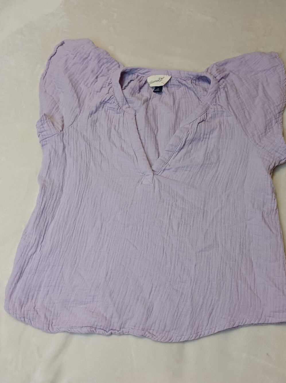 Universal Thread Women's Lavender Gauze Puff Sleeve Top XS